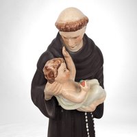 Vintage Goebel Saint Anthony with Jesus Figurine, Repaired