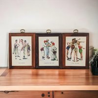 Set of 3 Normal Rockwell Sports Wood Wall Art (7x5")
