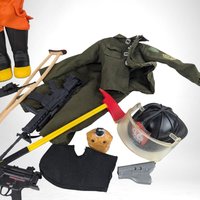 1990s Hasbro GI Joe Action Figure Orange Outfit with Accessories