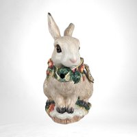 1996 Fitz & Floyd Snowy Woods Bunny Teapot with No Lid