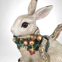 1996 Fitz & Floyd Snowy Woods Bunny Teapot with No Lid