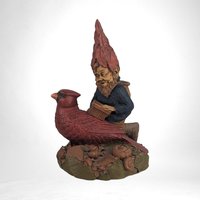 1986 Tom Clark Gnome "Stan" Brushing a Cardinal Figure