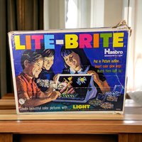 Vintage 1968 Hasbro Lite-Brite - Magic Screen, Glowing Art! - Complete with Extra Papers - Retro Toy