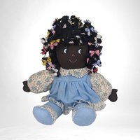 Vintage Rag Doll with Blue Dress