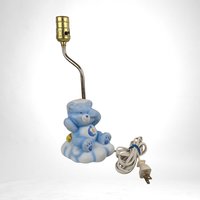 Vintage 80s American Greetings Care Bears Bedtime Bear Lamp, Paint Loss