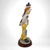 Vintage 13.5-Inch Resin Standing Circus Clown Figurine | Whimsical Home Decor | Collectible Clown Art Piece | Gift for Circus Enthusiasts