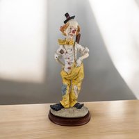 Vintage 13.5-Inch Resin Standing Circus Clown Figurine | Whimsical Home Decor | Collectible Clown Art Piece | Gift for Circus Enthusiasts