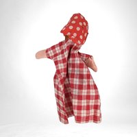 Vintage Hand Puppet with Wooden Head