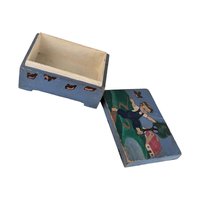 Vintage Handpainted Wooden Box with Playful Boy