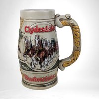 Vintage 1980s Anheuser-Busch Collector Stein with Clydesdales | Beer Stein | Brewery Memorabilia