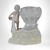 Vintage Porcelain Cherub Planter Vase