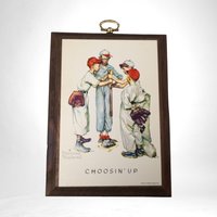 Set of 3 Normal Rockwell Sports Wood Wall Art (7x5")