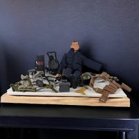 1990s Hasbro GI Joe Action Figure in Blue Outfit | Vintage Collectible Toy with Accessories | Missing Arm | Great for Parts or Restoration