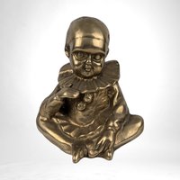 Vintage Brass Pierrot Clown Figure | 5" Tall | Collectible Figurine | Home Decor Accent | Gift for Clown Enthusiast