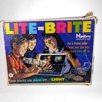 Vintage 1968 Hasbro Lite-Brite - Magic Screen, Glowing Art! - Complete with Extra Papers - Retro Toy