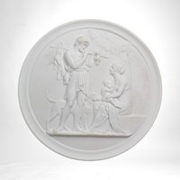 Vintage Royal Copenhagen Bisque Plaques | Set of 4 | Neoclassical Wall Decor |  White Porcelain Plaques |  Collectible Plates