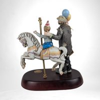 Vintage 1989 Emmett Kelly Jr. "The Merry-Go-Round" Porcelain Figurine - Limited Edition Clown with Child - Circus Collectible