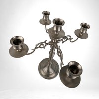 Vintage Pewter 5 Candle Candelabra | Candle Holder | 11.5" Tall