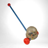 Vintage Fisher-Price Corn Popper Push Toy, 1960s Classic Baby Toy, Retro Playroom Decor, Gift for Collector