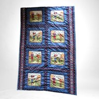 Vintage Handmade Golfing Theme Throw Blanket 68"x44" | Golfer Gift | Sports Decor