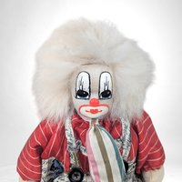 Vintage 1987 Q-Tee Clown Doll with White Hair | Collectible Clown | Retro Toy