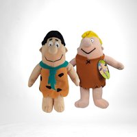 Vintage 1990s Hanna-Barbera The Flintstones Fred & Barney Plush Dolls | 11" Barney, Fred Slightly Smaller | Retro Cartoon Collectibles