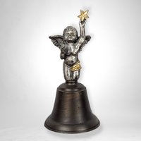 Vintage SPI Metal Cherub Bell 5 1/4" Tall | Celestial Charm | Holiday Decor, or Collectible Gift