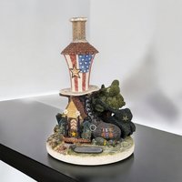 Vintage 1995 The Shoemaker's Dream "Uncle Sam's Boot" Village House | 7.5" Tall | Americana Decor | Patriotic Gift