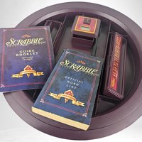 Vintage 50th Anniversary Scrabble Game | Milton Bradley | Turntable | Excellent Condition w/ Word List Book