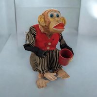Vintage Non Working Cragston Mechanical Monkey | Retro Toy | 9" Tall | Restoration Project