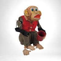 Vintage Non Working Cragston Mechanical Monkey | Retro Toy | 9" Tall | Restoration Project