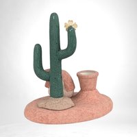 Vintage Southwestern Candle Holder | Cactus Decor | 7" Tall | Rustic Home Decor | Unique Gift