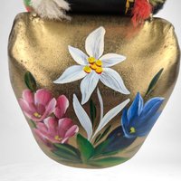 Vintage Hand Painted Swiss Cowbell, 8" Tall, Alpine Decor, Farmhouse Decor,  Gift