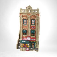 Vintage 1990 Department 56 Main Street Hardware | Original Snow Village | Lighted Christmas Village House | Ceramic Holiday Decor