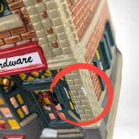 Vintage 1990 Department 56 Main Street Hardware | Original Snow Village | Lighted Christmas Village House | Ceramic Holiday Decor