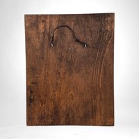 Vintage Wooden Plaque with Christmas Scene | Rustic Holiday Decor | Wall Hanging | 8 1/2" x 6 1/2"