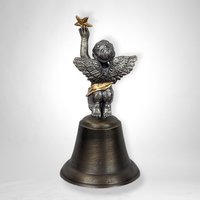 Vintage SPI Metal Cherub Bell 5 1/4" Tall | Celestial Charm | Holiday Decor, or Collectible Gift