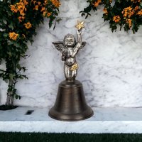 Vintage SPI Metal Cherub Bell 5 1/4" Tall | Celestial Charm | Holiday Decor, or Collectible Gift