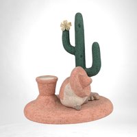 Vintage Southwestern Candle Holder | Cactus Decor | 7" Tall | Rustic Home Decor | Unique Gift