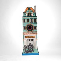 Vintage 1999 Department 56 Monopoly Old St. James Hospital Lighted Building with Figurine | Christmas Village Collectible | No Cord