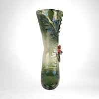 Vintage Iridescent Ceramic Christmas Boot | 7" Tall | Holiday Decor | Collectible | Festive Home Decor | Christmas Gift