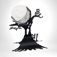 Vintage PartyLite Moon and Tree Halloween Candle Holder |  Halloween Decor |  Spooky Candle Holder | Gothic Home Decor