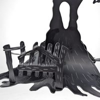 Vintage PartyLite Moon and Tree Halloween Candle Holder |  Halloween Decor |  Spooky Candle Holder | Gothic Home Decor