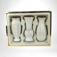 Vintage Lenox Bud Vases | Set of 3 | Classic Ivory with Gold Trim | Floral Porcelain Vases | Home Decor