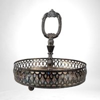 Vintage Silver Vanity Tray, Ornate Serving Tray with Handle, Silverplate Tray, Decorative Tray,  Vanity Decor,  Unique Gift