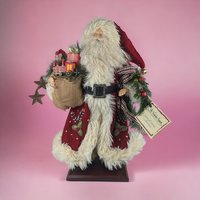 Vintage St. Nicholas Square Storybook Santa Figure, 18" Christmas Santa Claus, Holiday Decor, Collectible Santa