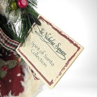 Vintage St. Nicholas Square Storybook Santa Figure, 18" Christmas Santa Claus, Holiday Decor, Collectible Santa