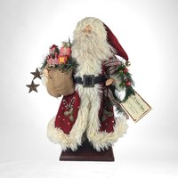 Vintage St. Nicholas Square Storybook Santa Figure, 18" Christmas Santa Claus, Holiday Decor, Collectible Santa