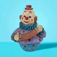 Vintage Clown Music Box, Resin Clown Figurine, Accordion Player, Musical Clown Decor, Haunting Melody, Collectible Clown, Unique Gift