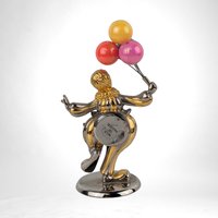 Vintage Elgin Circus Clown Clock with Balloons, Collectible Clown Figurine, Whimsical Desk Clock, Unique Gift for Clown Enthusiasts, 4"